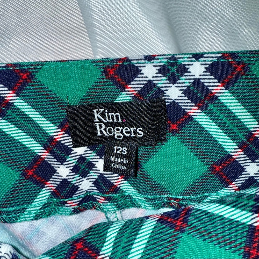 Super Cute Green/Red/White Plaid Slacks/Pants Casual Business Party Ladies 12S - Picture 5 of 8